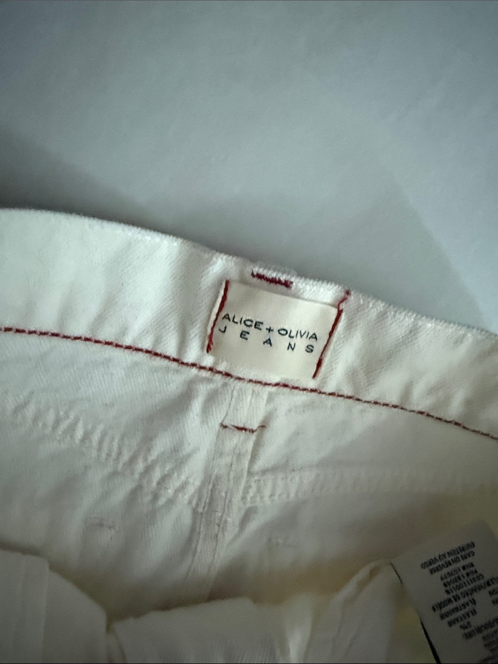 Alice + Olivia White Jeans with crystal heart cutouts. Never worn without tags. - Picture 3 of 5